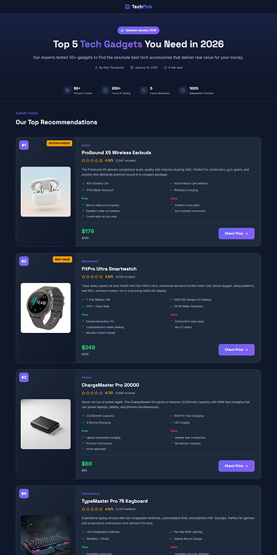 Tech Gadgets Affiliate