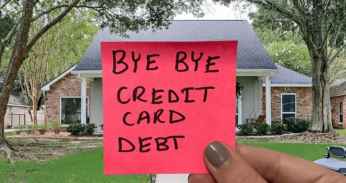 Bye Bye Credit Card Debt Sign