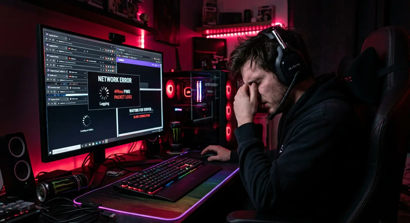 Gamer frustré par un navigateur lent