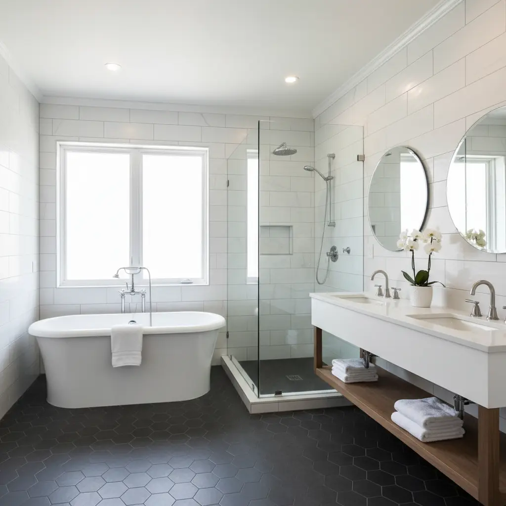 Modern bathroom after renovation