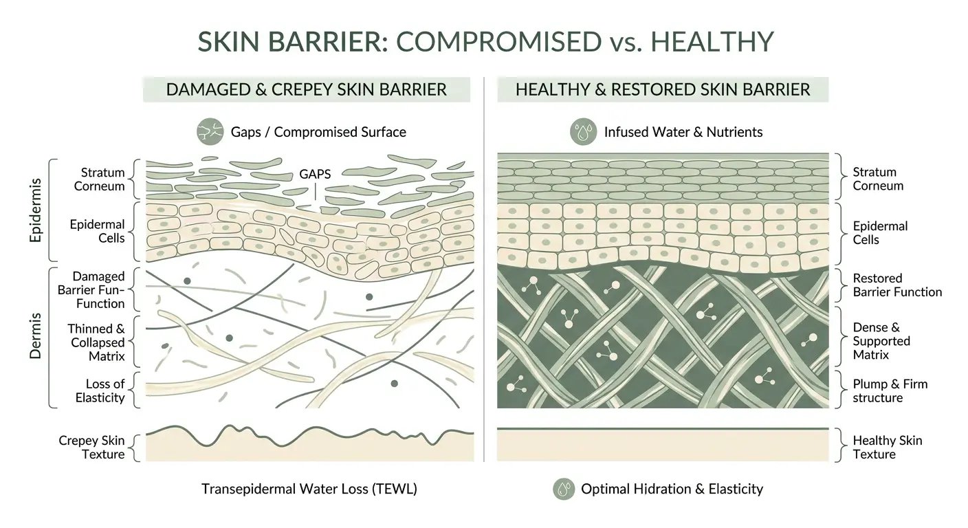 Skin barrier damage diagram